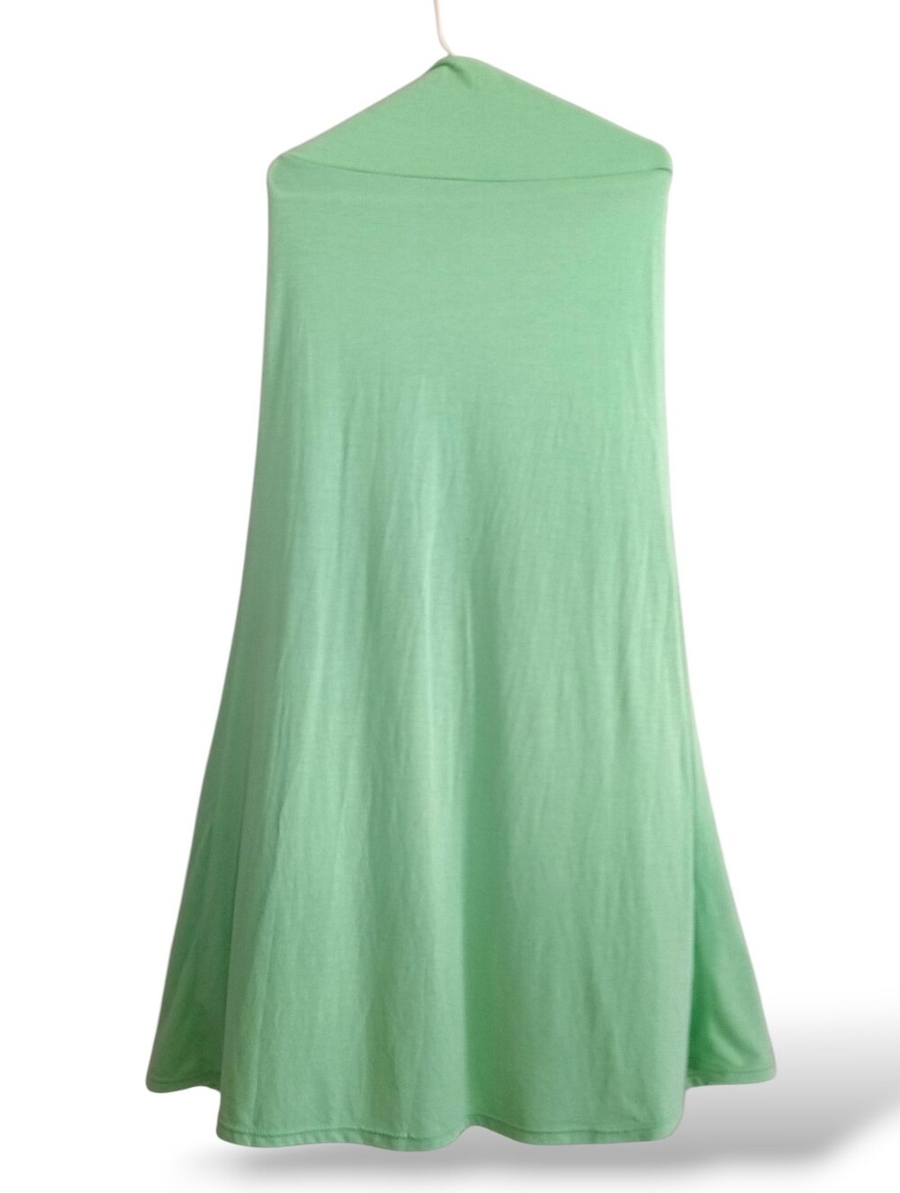 shosho Mint Green Maxi Skirt Soft stretchy Foldover Waist Colorful Floor Length